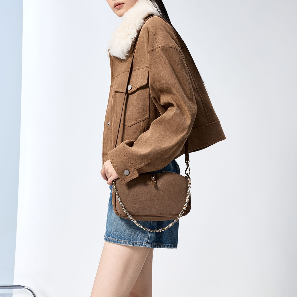 [新年礼物]CHARLES&KEITH女包CK2-20782753-1复古绒面腋下法棍包,淘宝优惠券,粉丝福利购,淘宝优惠卷