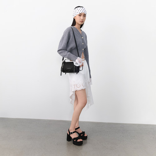 CHARLES&KEITH26春新款CK1-60580329方头蝴蝶结厚底凉鞋高跟鞋 - 图1