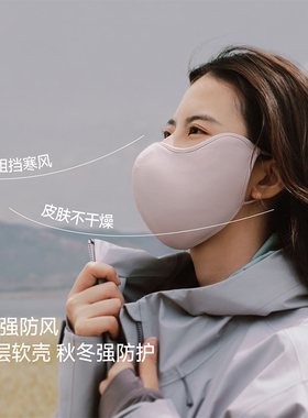 蕉下秋冬绒感保暖口罩女立体抗风