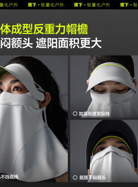 蕉下护颈脸基尼MP356面颈一体黑胶全防护防紫外线女防暴晒面罩