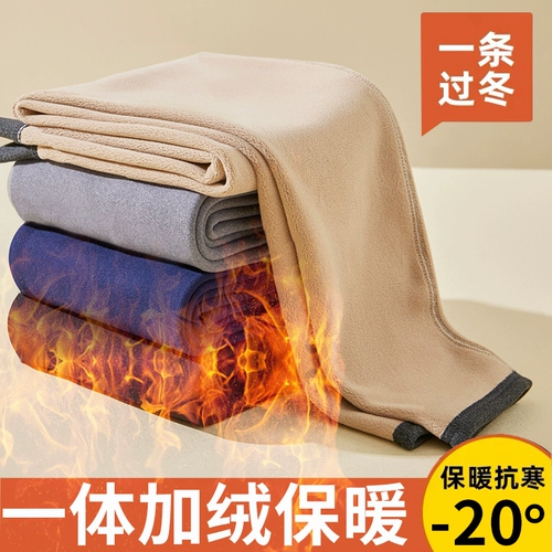 Бархатные удерживающие тепло флисовые штаны, бархатное зимнее термобелье, увеличенная толщина, большой размер