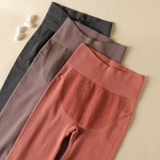 Удерживающие тепло штаны, бархатное зимнее шерстяное термобелье, высокая талия, в обтяжку