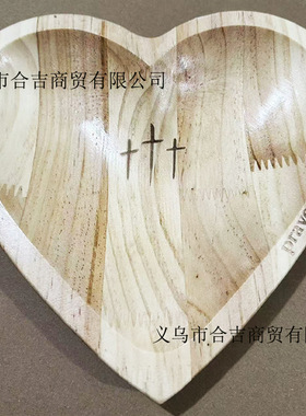 跨境爆款心型木质祈祷碗送人祈祷碗祈祷卡New Heart Prayer Bowl