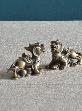 黄铜装饰古典书房迷你动物实心