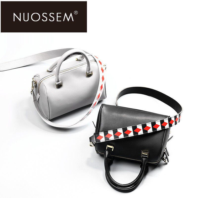 nuossem真皮女款手提简约波士顿包 诺绅女士包袋