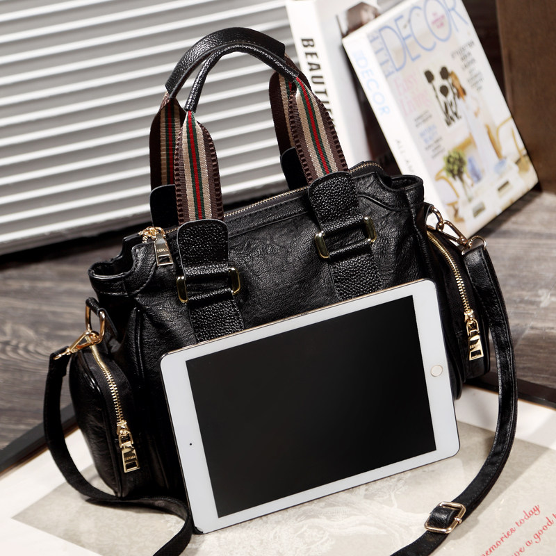 琉宇女2020新款潮百搭织带手提包 琉宇女士包袋