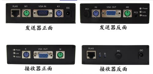 捷弘讯kvm延长器 KVM-300H vga PS2圆孔键盘鼠标视频延长300米 - 图2