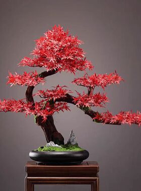 新中式仿真迎客松盆景摆件