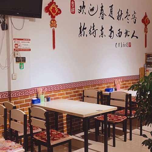 饭店墙裙贴纸墙围石头店面墙纸壁纸自粘灰色汉堡店餐饮学校理发店 - 图1