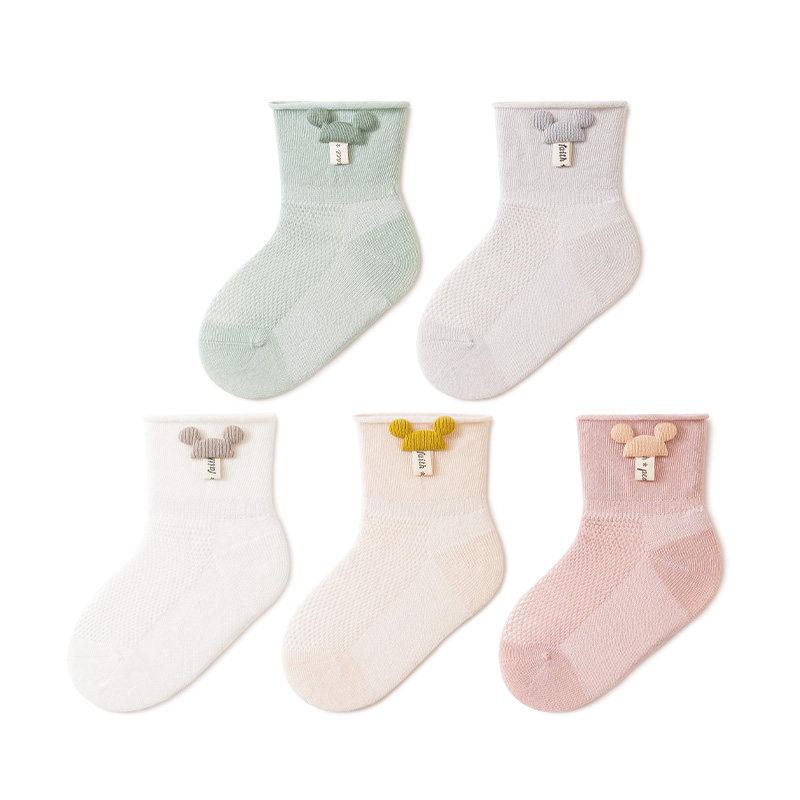 婴儿袜子夏季薄款网眼棉质新生儿宝宝松口无骨中筒短袜儿童不勒腿,淘宝优惠券,粉丝福利购,淘宝优惠卷