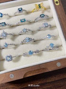 ＂我的世界天气晴＂托帕石戒指合集小众百搭水晶彩宝轻奢高级感