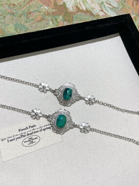 秋冬氛围感天然水晶中古复古宫廷风手链女轻奢简约小众设计高级感