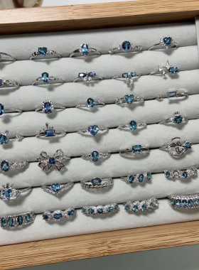 直播专拍链接天然水晶精致小众饰品海蓝宝紫水晶黄水晶托帕石饰品