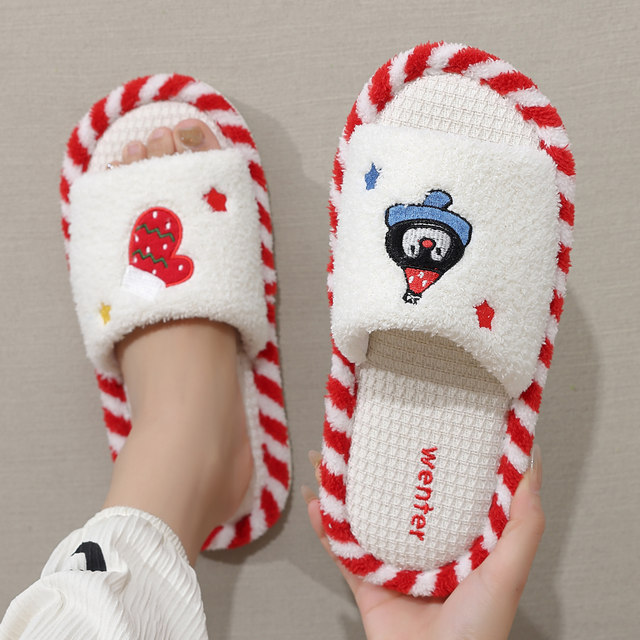 Cute linen slippers for women's spring and autumn 2025 new