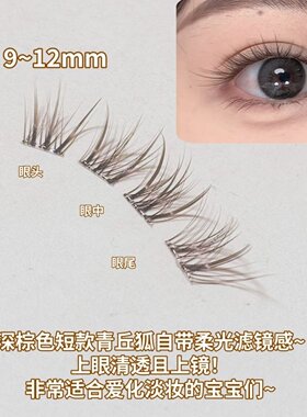 新中式狐系！免胶深棕色青丘狐假睫毛书清冷钓系小狐狸国风眼睫毛