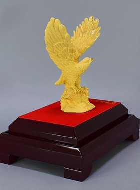 绒沙金开业招财礼品创意礼物老鹰工艺品摆件大鹏展翅家居用品装饰