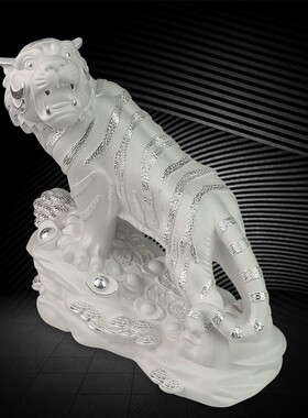 足银虎摆件纯银招财装饰工艺品