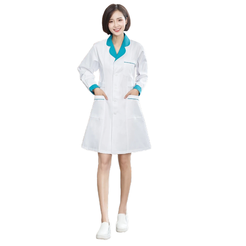 药店工作服女长袖白大褂医生服短袖药房美容院美容师工装冬季加厚 - 图3