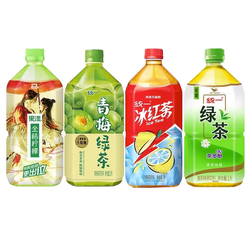 统一青梅绿茶金桔柠檬1L*8瓶整箱批特价冰红茶网红果味茶饮料500M - 图3