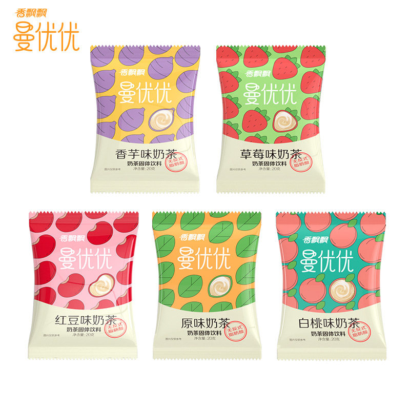 香飘飘曼优优奶茶20g/袋速溶冲泡奶茶原味红豆香芋白桃混合味奶茶,淘宝优惠券,粉丝福利购,淘宝优惠卷