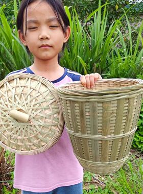 竹编收蜂笼加固诱蜂手工竹制新款蜜蜂编织野外加大竹哦养蜜蜂带盖