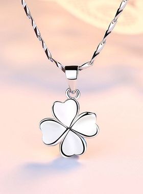 999足银纯银素银女光面项链项链