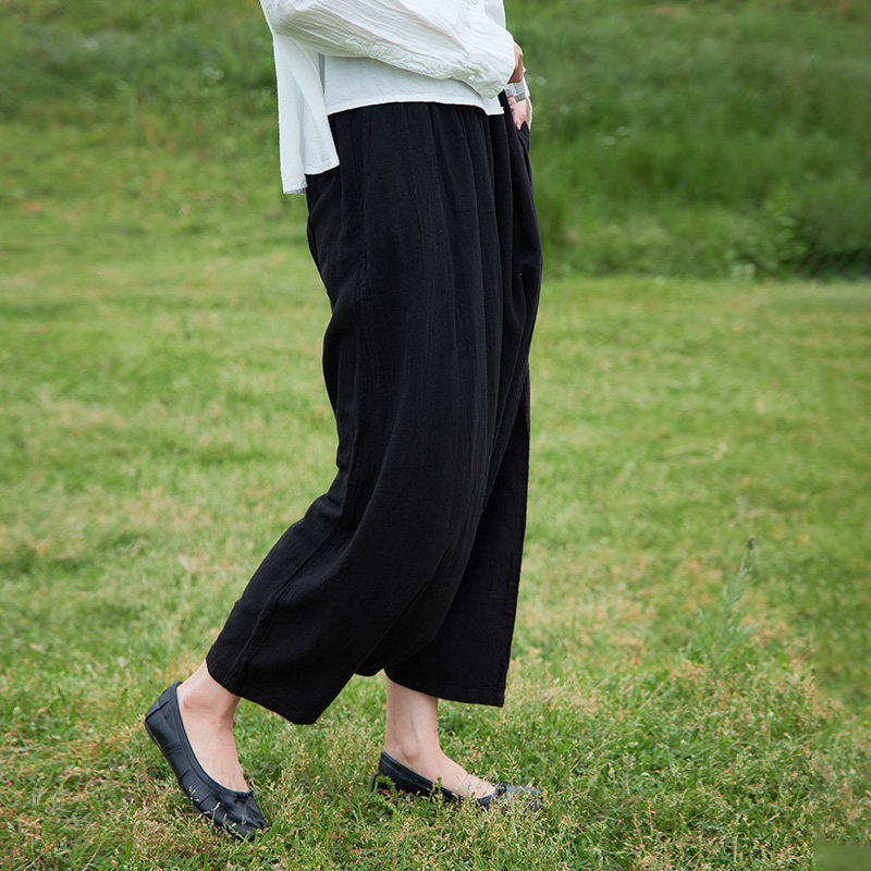 【照本堂】2025早秋新款新中式女装天丝麻时尚跨裆休闲裤女W22721,淘宝优惠券,粉丝福利购,淘宝优惠卷