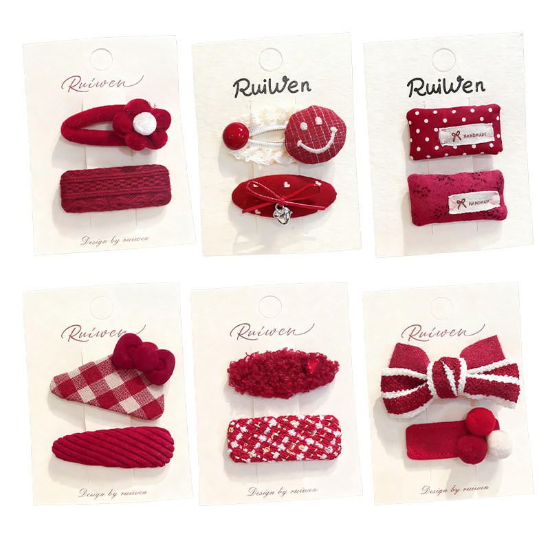 新年儿童发夹红色喜庆宝宝bb夹发卡小女孩刘海夹碎发神器女童发饰,淘宝优惠券,粉丝福利购,淘宝优惠卷