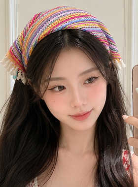 波西米亚三角巾女田园风包头帽