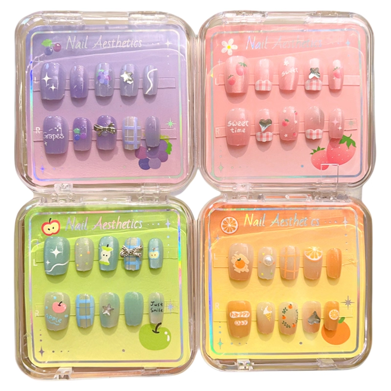 儿童美甲可爱卡通女童水果爱心软甲片指甲贴纸女孩宝宝穿戴甲配饰,淘宝优惠券,粉丝福利购,淘宝优惠卷