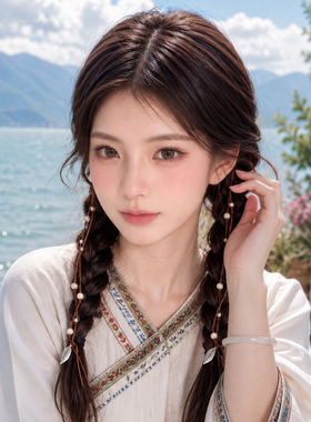 民族风复古编发彩绳女串珠发绳