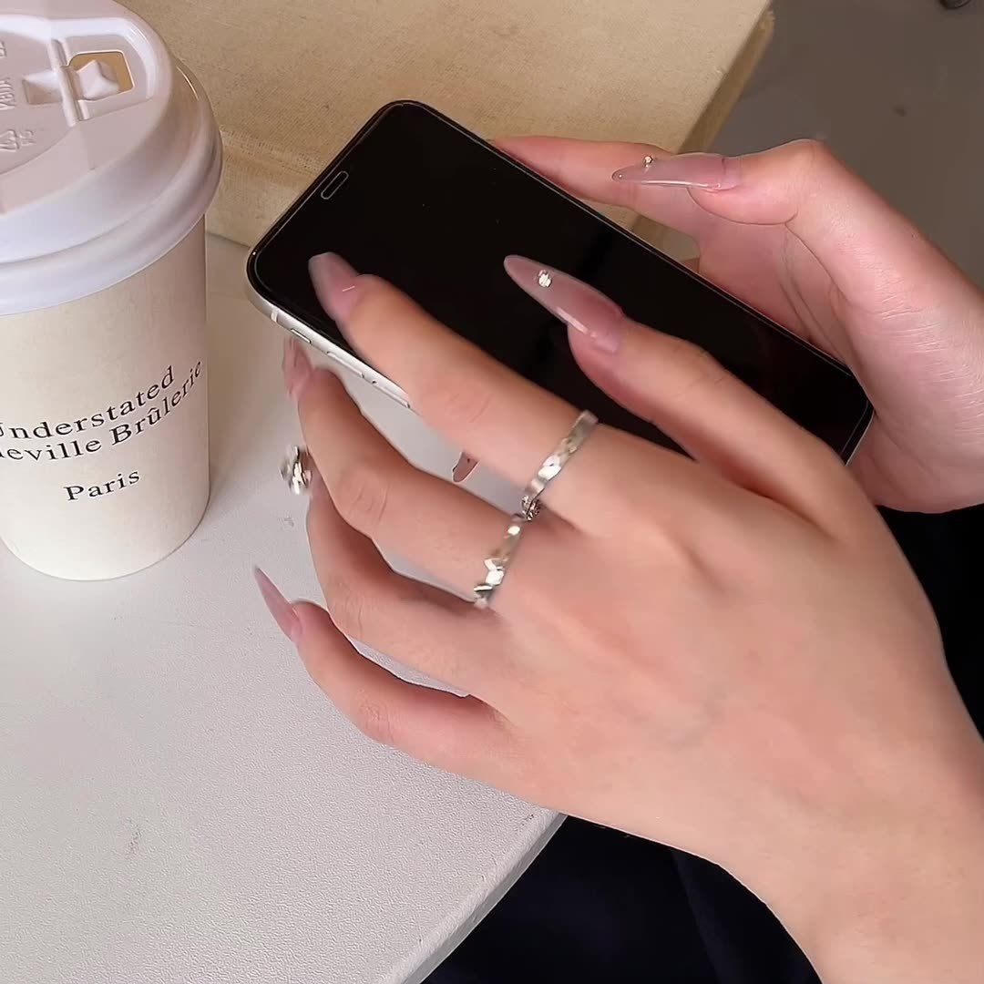 Cat and Dog Diary Couple Ring Two-in-One Kitten and Puppy Ring Little Red Book Same Style Frosted Open Ring