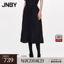 JNBY Jiangnan Busuit Spring half body dress High waist folds Half dresses loose wool A womens dress with long waist dresses
