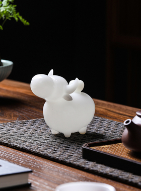 冰种璞玉牛柿装饰摆件家居装饰品桌面工艺品可爱动物造型装饰摆件