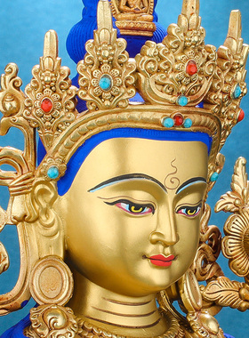 鎏金尼泊尔密宗观世音菩萨摆件