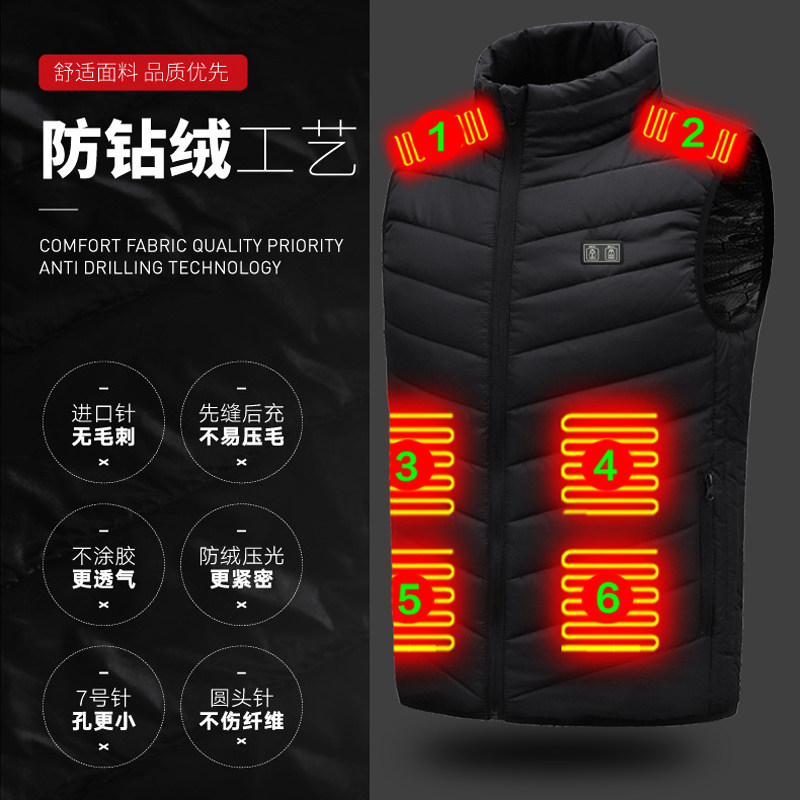 冬季智能发热马甲男女户外充电加热衣服老中青年保暖背心坎肩马夹,淘宝优惠券,粉丝福利购,淘宝优惠卷