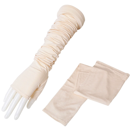 Шелковые ультратонкие тонкие перчатки, летний защитный рукав, хлопковые нарукавники, без пальцев, защита от солнца