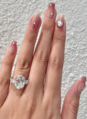 女纯银甜美7克拉结婚钻戒