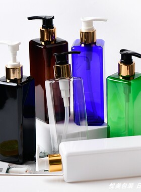 新品300ml方形瓶24口径电化铝L09乳液泵按压式洗发水沐浴露分装瓶