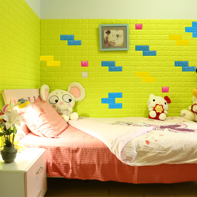 3d立体墙贴客厅卧室泡沫砖纹壁纸软包防撞背