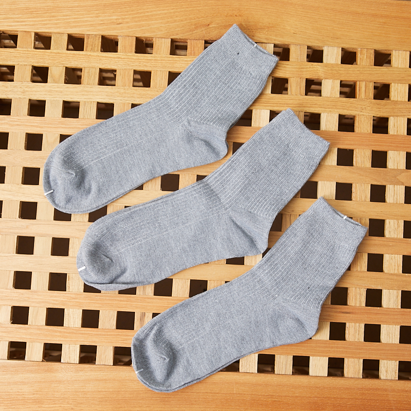 一如既往!品质给你惊喜!3双装!新款男士纯棉长筒袜针织袜子 - 图1