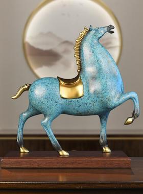 纯铜铜马摆件中式大号唐马