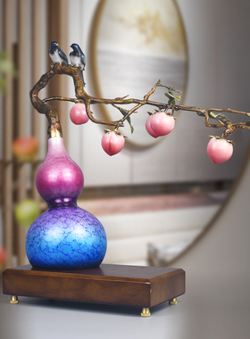 纯铜葫芦摆件开口空心葫芦大号