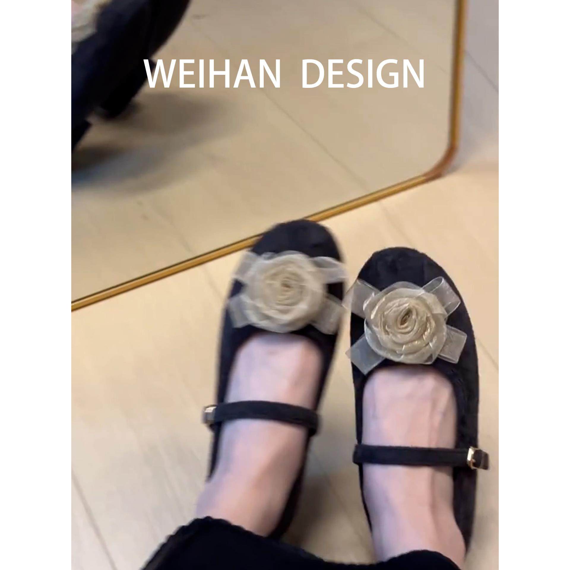 羊皮版！温柔花朵一字带玛丽珍鞋女圆头浅口平底时尚复古芭蕾单鞋,淘宝优惠券,粉丝福利购,淘宝优惠卷