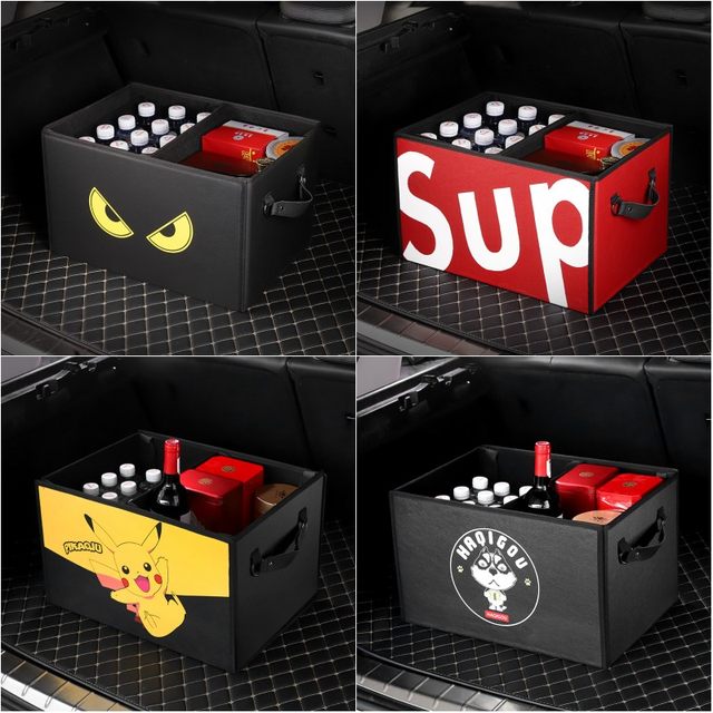 Car trunk storage box storage box multi-function folding storage box women's car rear tail sorting box glove box