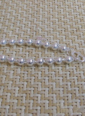 小圆珠纯银手链女999足银手链银珠子手链圆形珠珠圆球手链银饰品