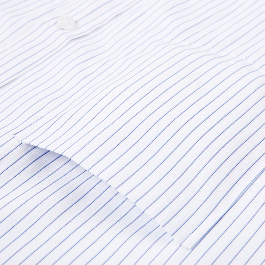 新款夏季商务职业工装休闲纯色男条纹定制长袖衬衫logo银行工作服