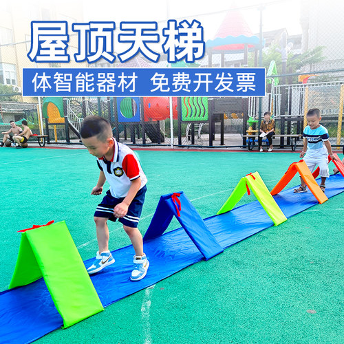 感统训练器材屋顶天梯幼儿园游戏玩具儿童体智能爬行跳跃户外天梯 - 图0