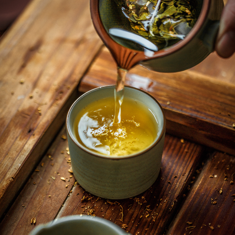 一伯桂花乌龙茶20包冷泡茶桂花茶干桂花乌龙袋泡花茶组合茶叶茶包-图0