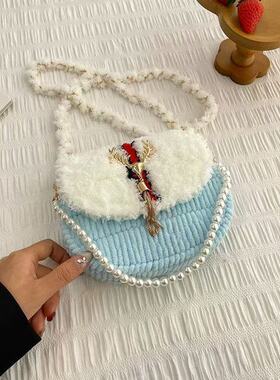 星选洲曼手工自制编制包包diy网格材料包手提斜挎马鞍包送女友